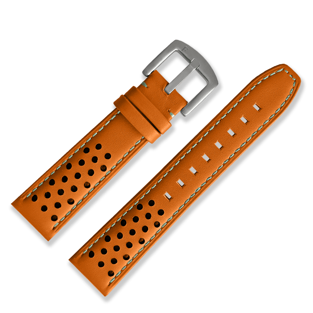 Racing Leather Straps Orange 22 mm - Ferro &amp; Company Watches